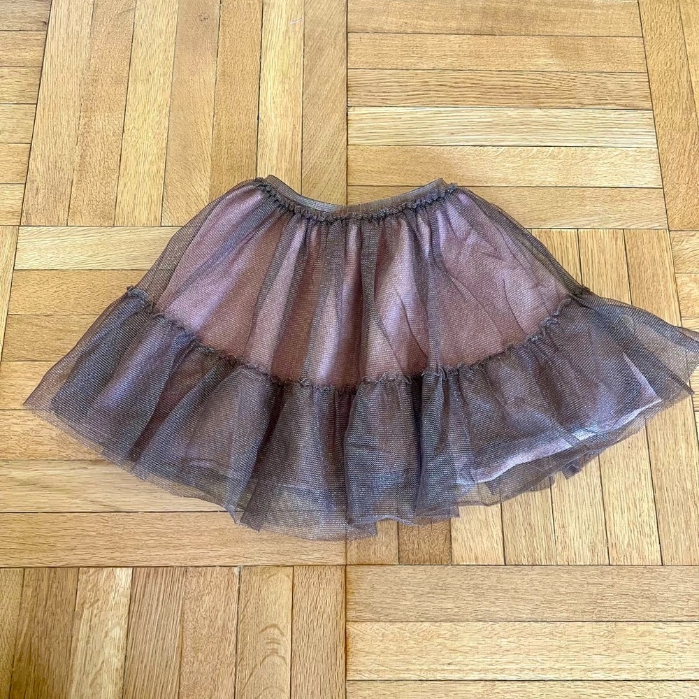 Zhoe & Tobiah Girls Tulle Bronze Skirt